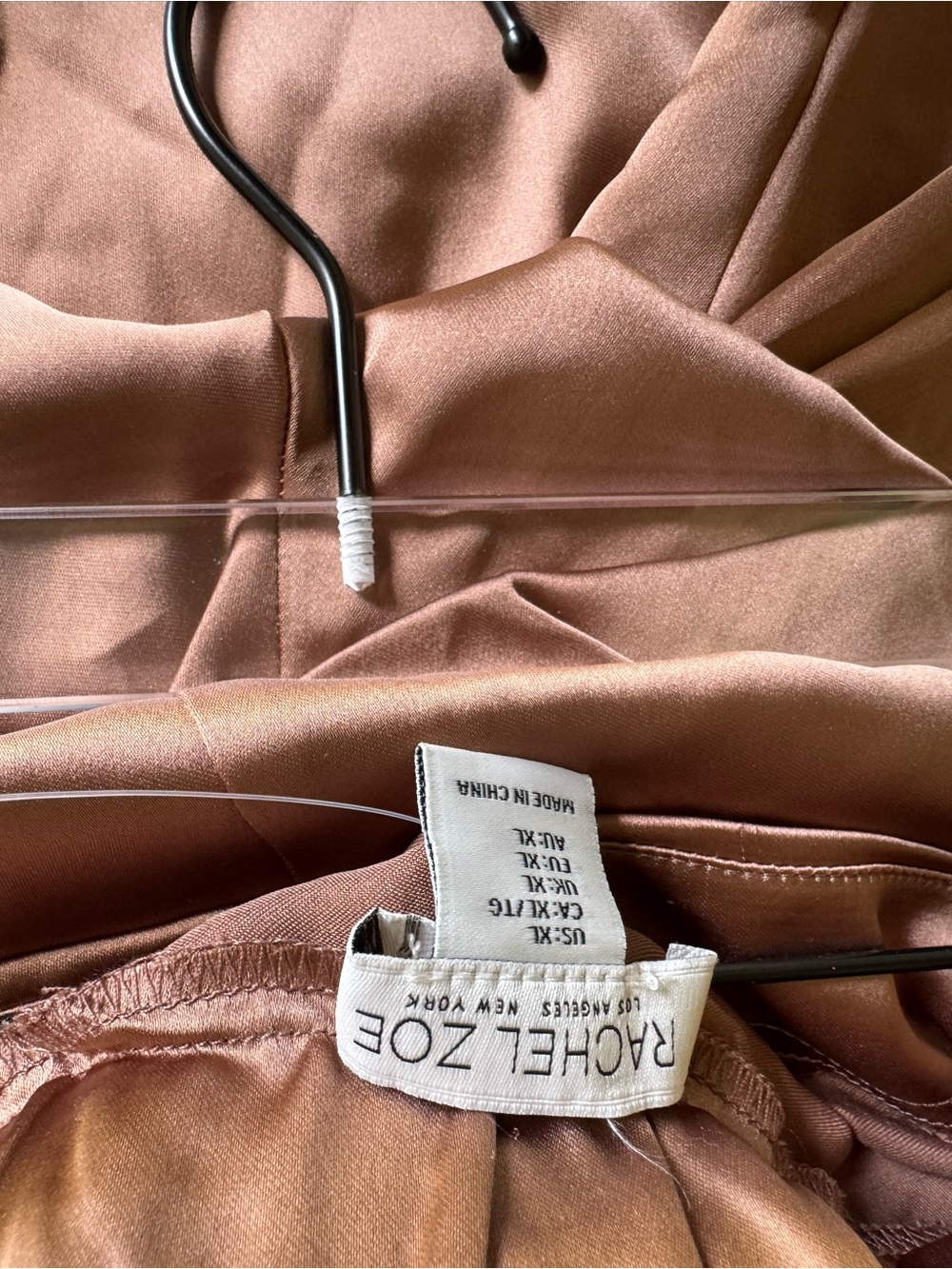 Rachel Zoe Brown Satin Shirt and Wide Leg Pants NWT Sz XL - Picture 8 of 9